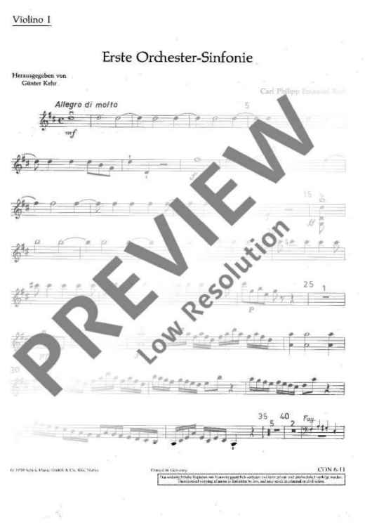 Symphony No. 1 in D major - Violin I