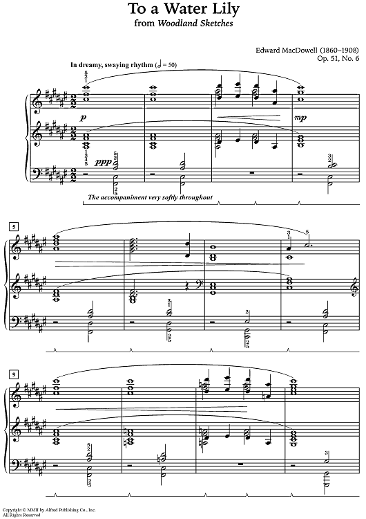 To a Water Lily, Op. 51, No. 6