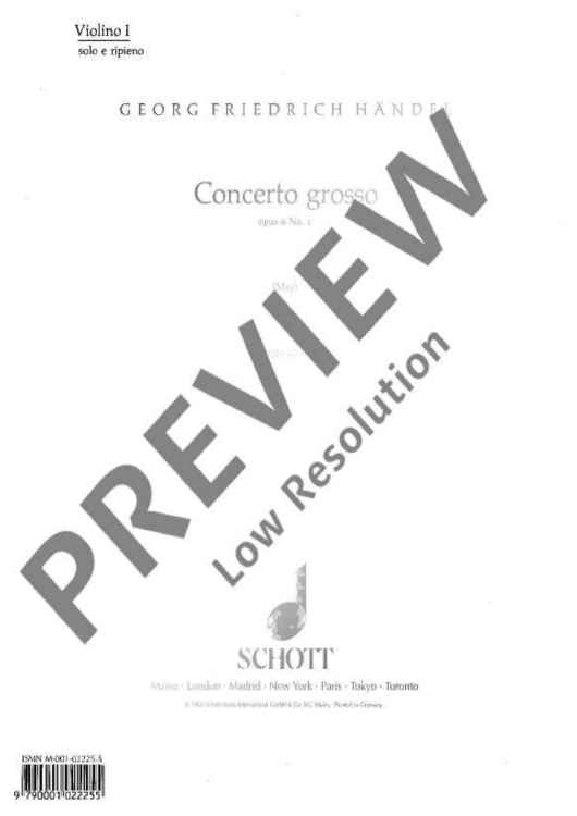 Concerto grosso in G major - Violine I (solo E Rip.)