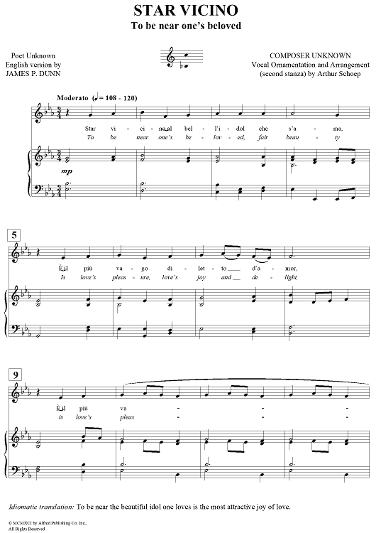 Star Vicino (To be near one's beloved)