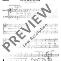 Sängerspruch des SB Rheinland-Pfalz / Begrüßung der Sänger - Choral Score