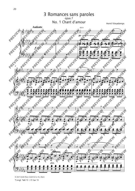 Chant d’amour in D flat major