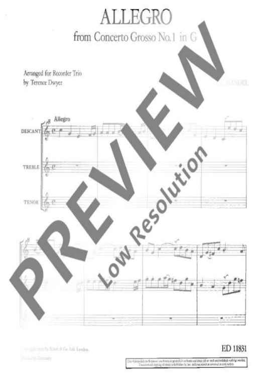 Allegro in G major - Performing Score