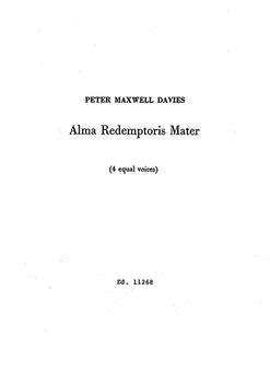 Alma Redemptoris Mater - Choral Score
