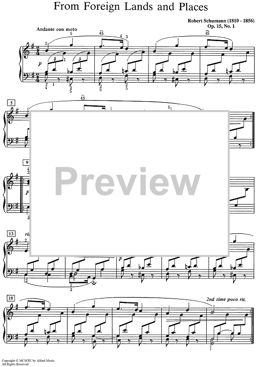 From Foreign Lands and Places [Op. 15, No. 1]