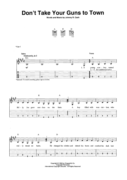 Don't Take Your Guns to Town