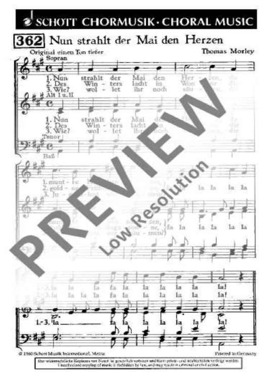 Nun strahlt der Mai den Herzen - Choral Score
