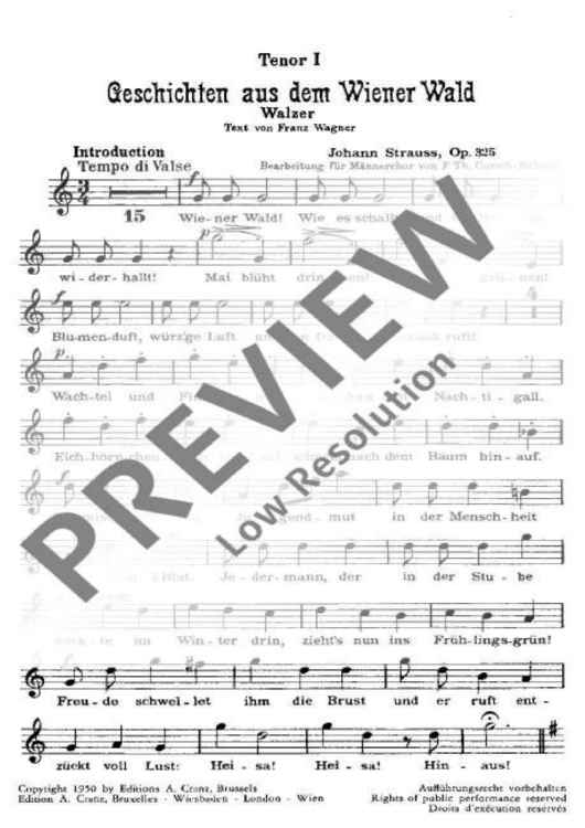 Geschichten aus dem Wiener Wald - Tenor I