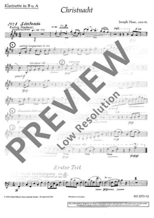 Christnacht - Clarinet