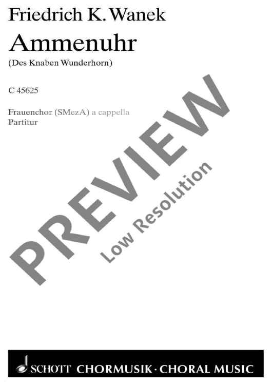 Ammenuhr - Choral Score