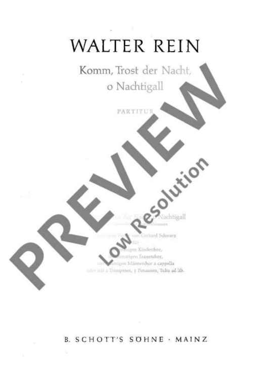 Komm, Trost der Nacht, o Nachtigall - Score