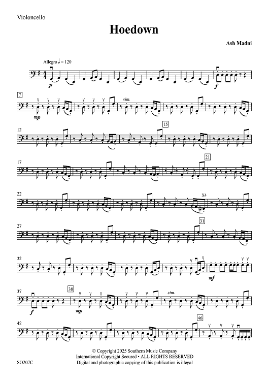 Hoedown - Violoncello