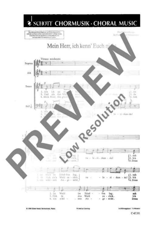 Fünf Scherzdialoge - Choral Score