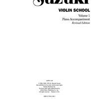 Suzuki Violin School, Volume 1 Piano Accompaniment