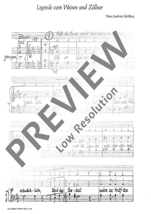 Legende vom Weisen und Zöllner - Choral Score