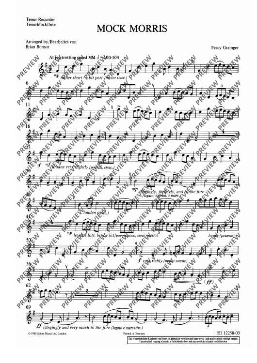 Mock Morris - Tenor Recorder