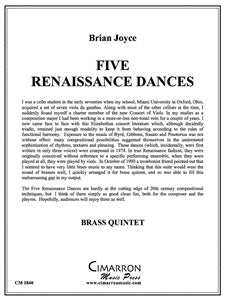 Five Renaissance Dances - Trombone