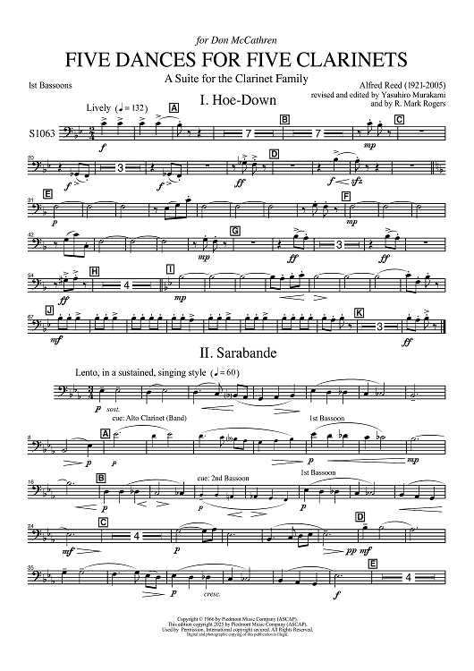 Five Dances for Five Clarinets - 1st Bassoons