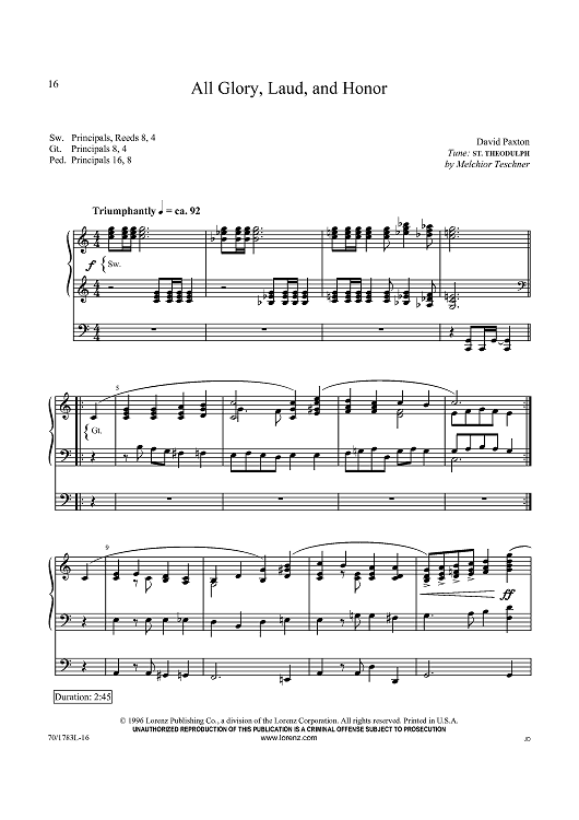 All Glory, Laud, and Honor