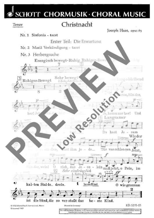 Christnacht - Tenor