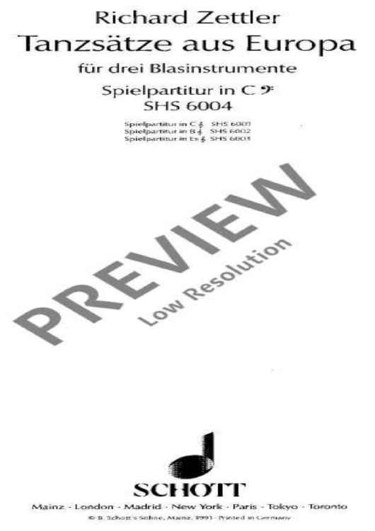 Dance Movements from Europe - Performing Score