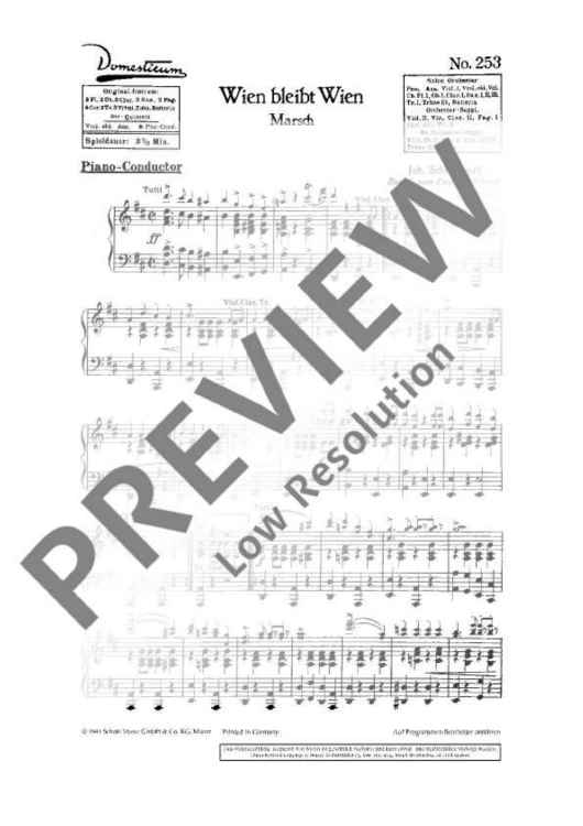 Wien bleibt Wien - Score and Parts