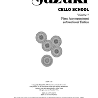 Suzuki Cello School, Volume 7 - Piano Accompaniment