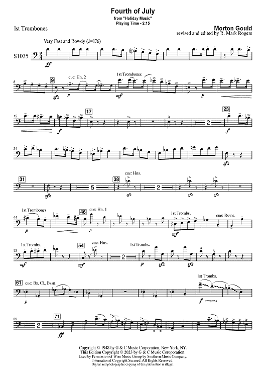 Fourth of July - Trombone 1