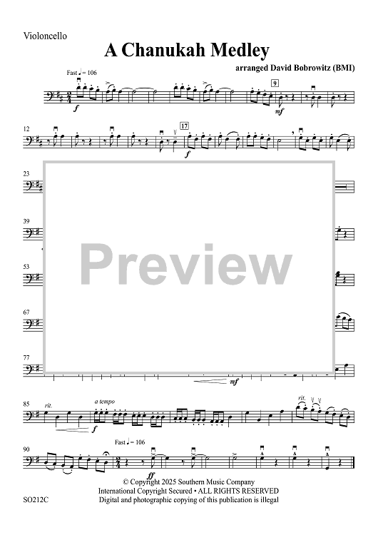 A Chanukah Medley - Violoncello