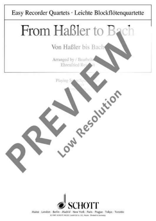 From Haßler to Bach - Performing Score