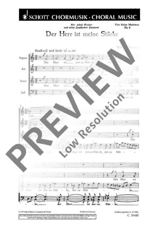 Vier kleine Motetten - Choral Score
