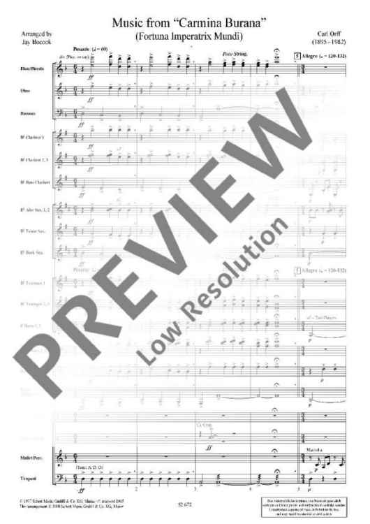 Music from "Carmina Burana" - Score and Parts