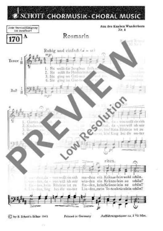 6 Lieder aus des Knaben Wunderhorn - Choral Score