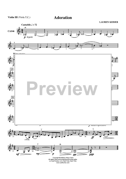 Adoration - Violin 3/Viola