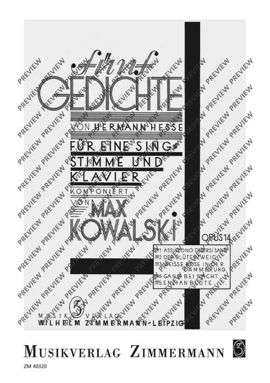 Five poems by Hermann Hesse