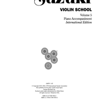 Suzuki Violin School, Volume 5 - Piano Accompaniment