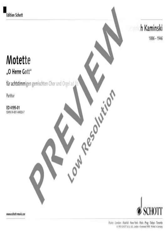 Motette - Organ Reduction