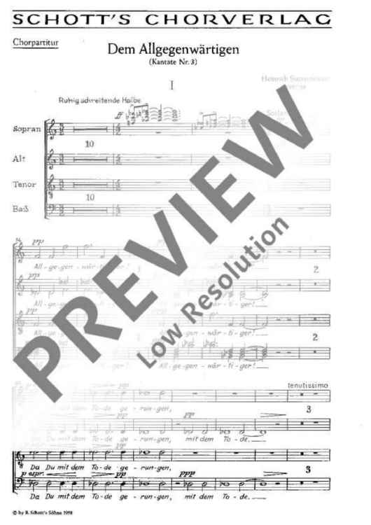 Kantate Nr. 3 - Choral Score