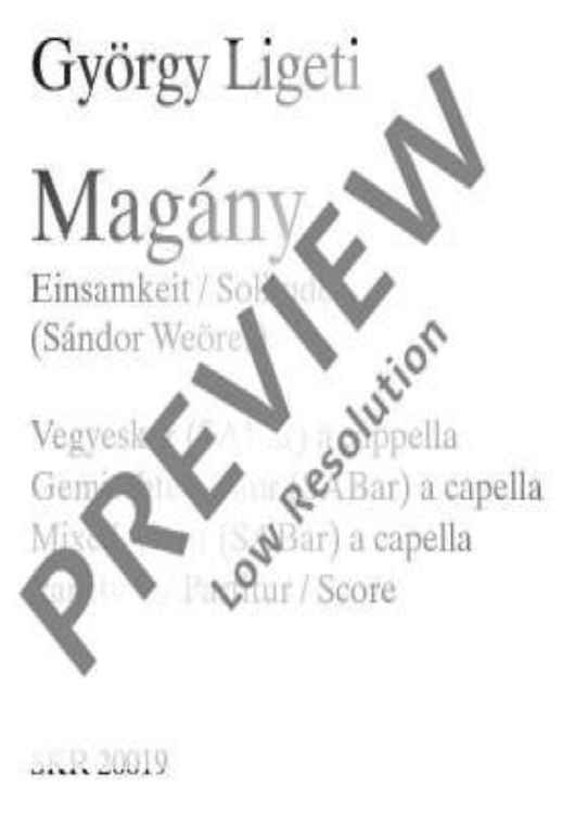 Magány - Choral Score