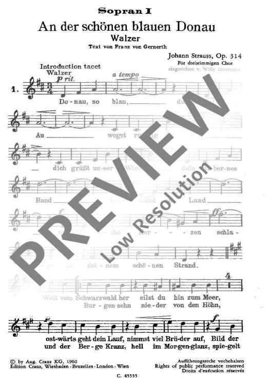 An der schönen blauen Donau - Soprano