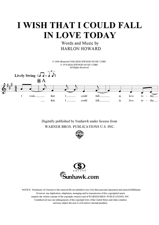 I Wish That I Could Fall in Love Today