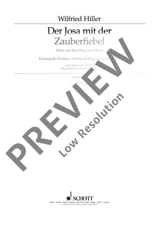 Der Josa mit der Zauberfiedel - Performing Score