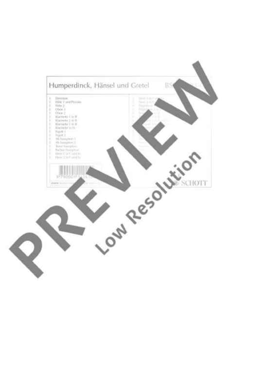 Hansel and Gretel - Score and Parts