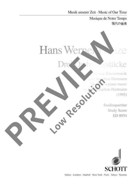 3 Pieces for Orchestra - Full Score