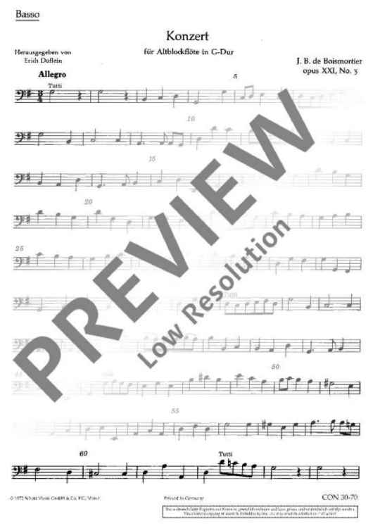 Concerto G Major - Violoncello/double Bass