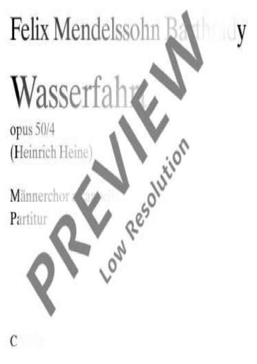 Wasserfahrt in B minor - Choral Score