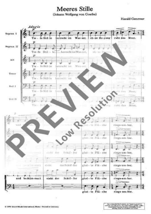 Meeres Stille / Glückliche Fahrt - Choral Score