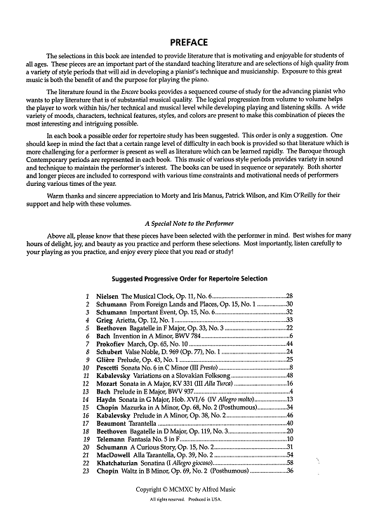 Notes and Contents - Bonus Material