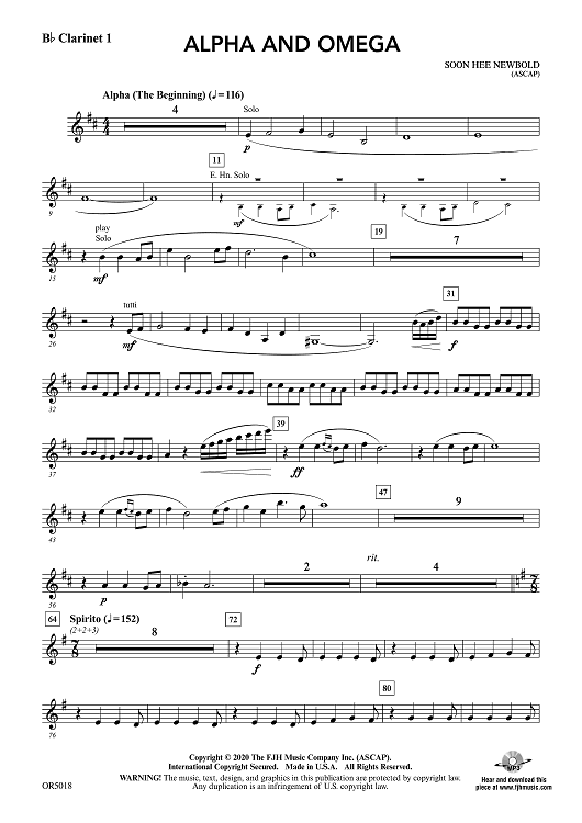 Alpha and Omega - Bb Clarinet 1