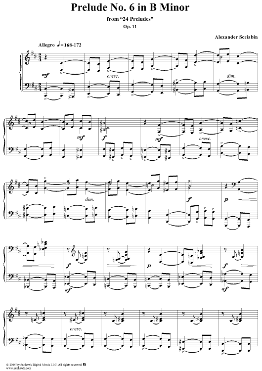 Prelude No. 6 in B minor